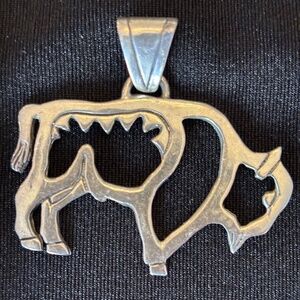 Large Sterling Silver Buffalo Pendant